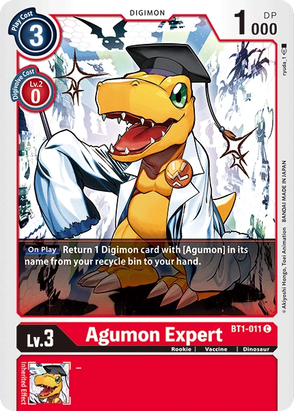 Digimon Kartenspiel Sammelkarte BT1-011 Agumon Expert