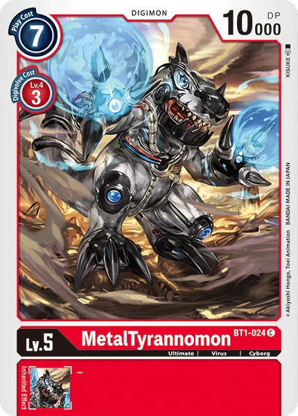 Digimon Kartenspiel Sammelkarte BT1-024 MetalTyrannomon