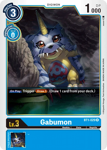 Digimon Kartenspiel Sammelkarte BT1-029 Gabumon