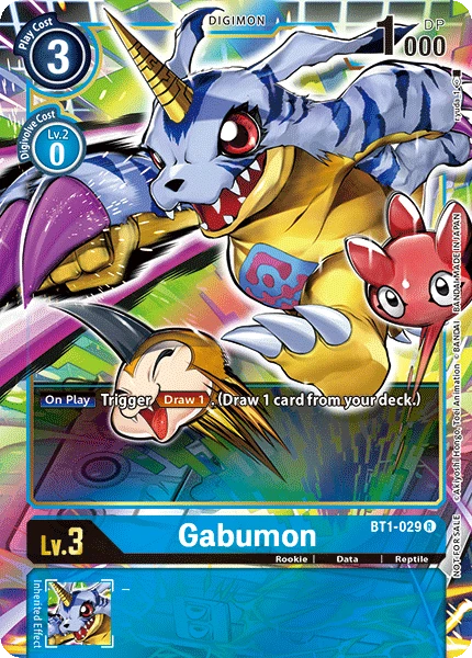 Digimon Kartenspiel Sammelkarte BT1-029 Gabumon alternatives Artwork 1