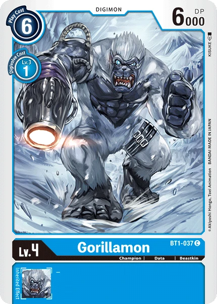 Digimon Kartenspiel Sammelkarte BT1-037 Gorillamon