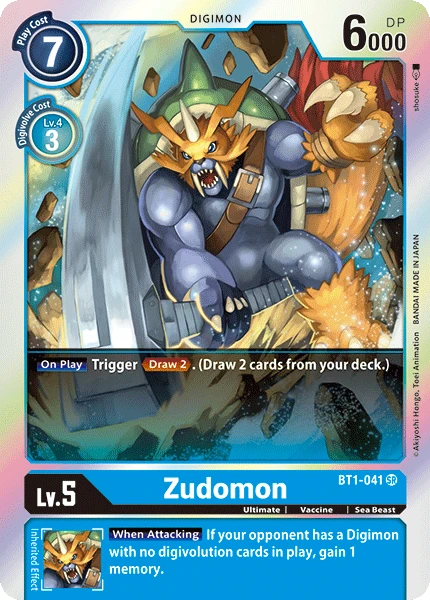 Digimon Kartenspiel Sammelkarte BT1-041 Zudomon