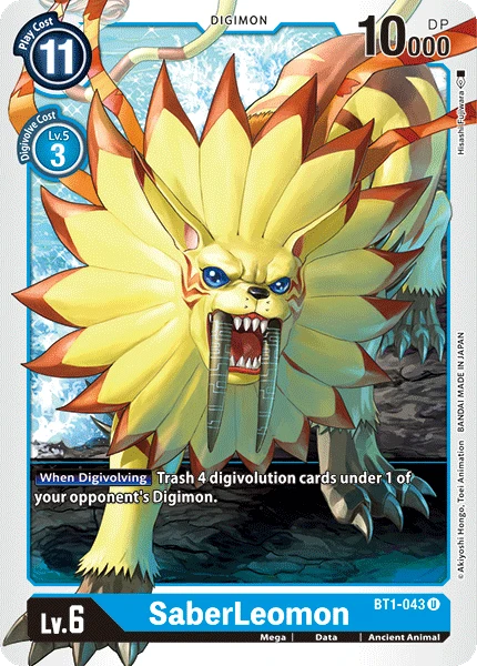 Digimon Kartenspiel Sammelkarte BT1-043 SaberLeomon