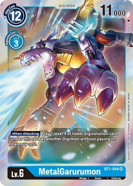 Digimon Kartenspiel Sammelkarte BT1-044 MetalGarurumon