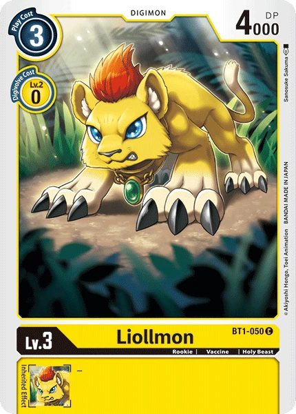 Digimon Kartenspiel Sammelkarte BT1-050 Liollmon