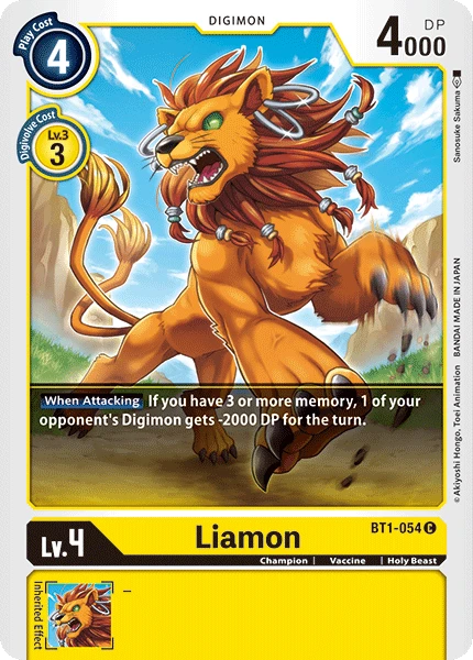 Digimon Kartenspiel Sammelkarte BT1-054 Liamon