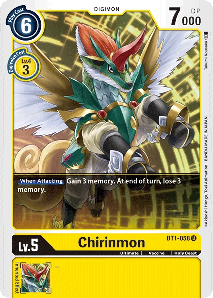 Digimon Kartenspiel Sammelkarte BT1-058 Chirinmon