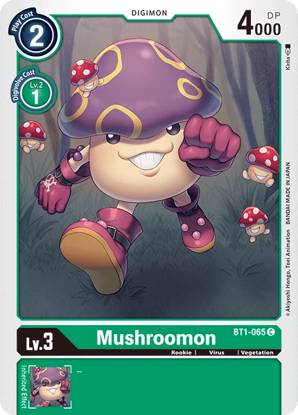 Digimon Kartenspiel Sammelkarte BT1-065 Mushroomon