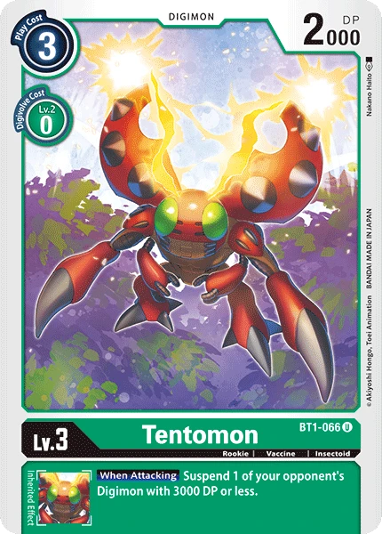 Digimon Kartenspiel Sammelkarte BT1-066 Tentomon