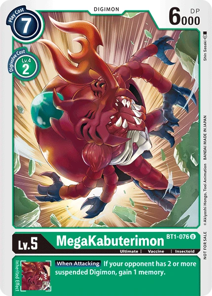 Digimon Kartenspiel Sammelkarte BT1-076 MegaKabuterimon alternatives Artwork 1