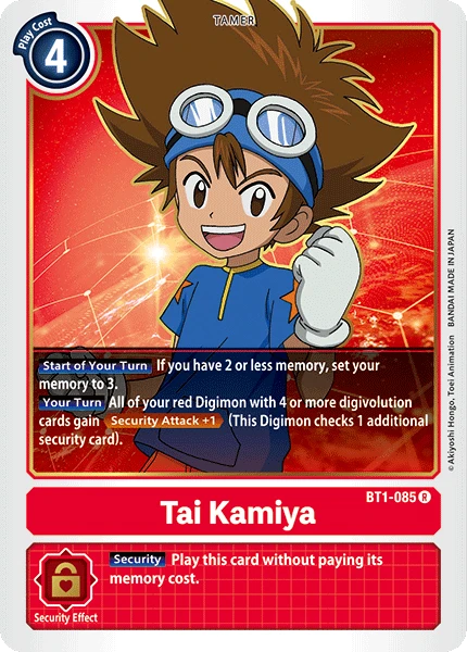 Digimon Kartenspiel Sammelkarte BT1-085 Tai Kamiya