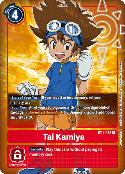 Digimon Kartenspiel Sammelkarte BT1-085 Tai Kamiya alternatives Artwork 1