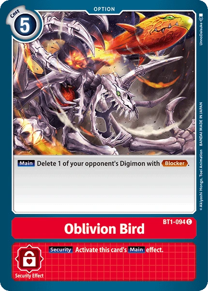 Digimon Kartenspiel Sammelkarte BT1-094 Oblivion Bird
