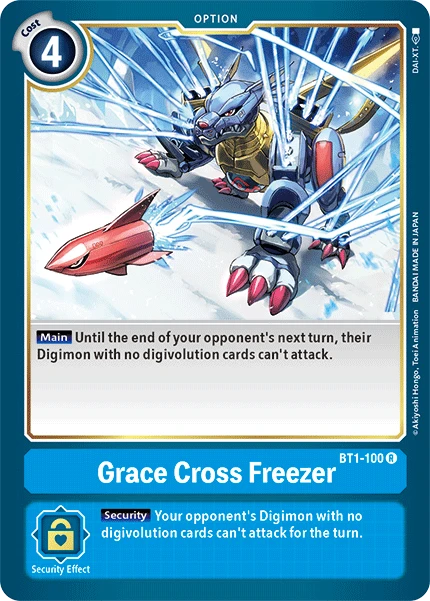 Digimon Kartenspiel Sammelkarte BT1-100 Grace Cross Freezer