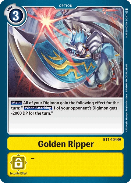 Digimon Kartenspiel Sammelkarte BT1-104 Golden Ripper