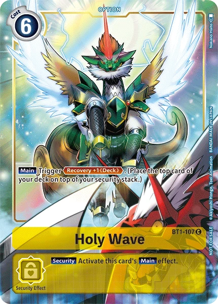 Digimon Kartenspiel Sammelkarte BT1-107 Holy Wave alternatives Artwork 1
