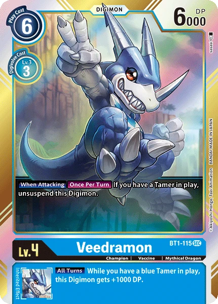 Digimon Kartenspiel Sammelkarte BT1-115 Veedramon