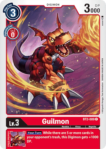 Digimon Kartenspiel Sammelkarte BT2-009 Guilmon