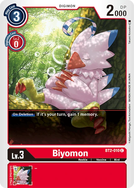 Digimon Kartenspiel Sammelkarte BT2-010 Biyomon