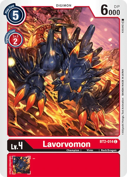 Digimon Kartenspiel Sammelkarte BT2-014 Lavorvomon