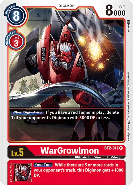 Digimon Kartenspiel Sammelkarte BT2-017 WarGrowlmon