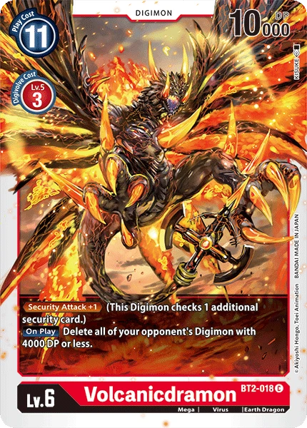 Digimon Kartenspiel Sammelkarte BT2-018 Volcanicdramon