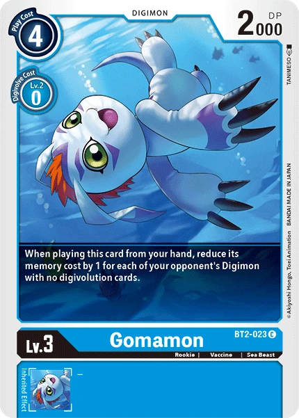 Digimon Kartenspiel Sammelkarte BT2-023 Gomamon