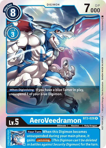 Digimon Kartenspiel Sammelkarte BT2-028 AeroVeedramon alternatives Artwork 1