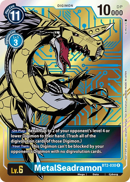 Digimon Kartenspiel Sammelkarte BT2-030 MetalSeadramon alternatives Artwork 1