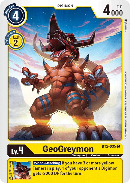 Digimon Kartenspiel Sammelkarte BT2-035 GeoGreymon