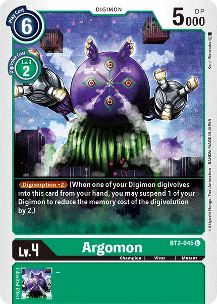 Digimon Kartenspiel Sammelkarte BT2-045 Argomon