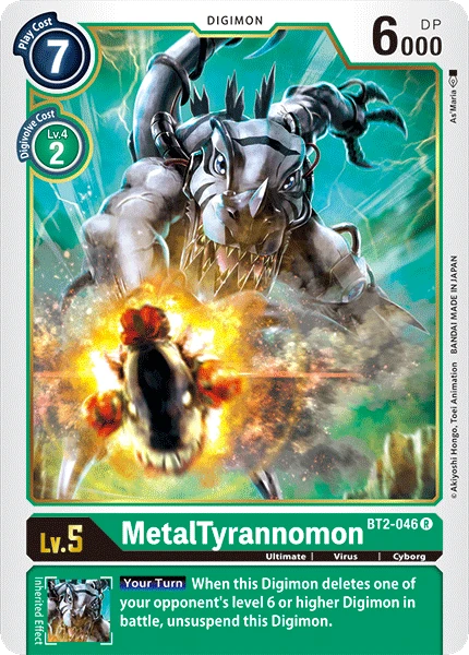 Digimon Kartenspiel Sammelkarte BT2-046 MetalTyrannomon