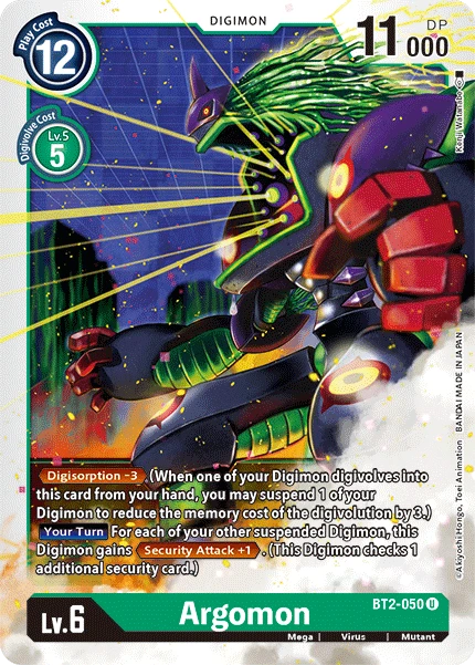 Digimon Kartenspiel Sammelkarte BT2-050 Argomon