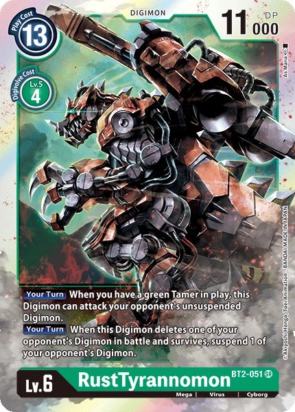 Digimon Kartenspiel Sammelkarte BT2-051 RustTyrannomon