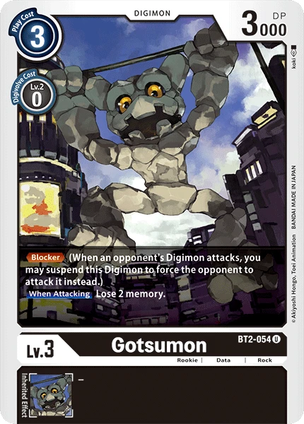 Digimon Kartenspiel Sammelkarte BT2-054 Gotsumon