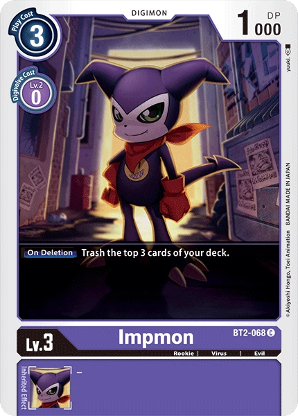 Digimon Kartenspiel Sammelkarte BT2-068 Impmon