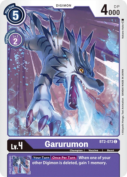 Digimon Kartenspiel Sammelkarte BT2-073 Garurumon