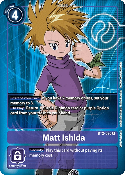 Digimon Kartenspiel Sammelkarte BT2-090 Matt Ishida alternatives Artwork 1