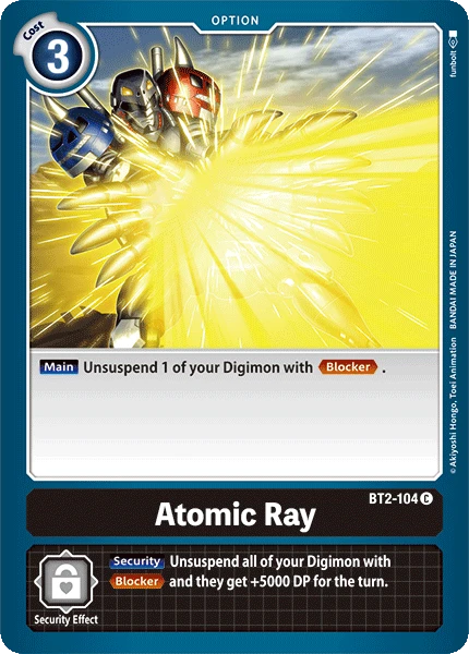 Digimon Kartenspiel Sammelkarte BT2-104 Atomic Ray