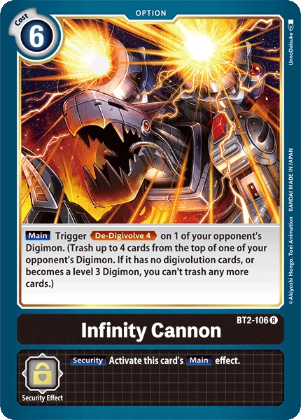 Digimon Kartenspiel Sammelkarte BT2-106 Infinity Cannon