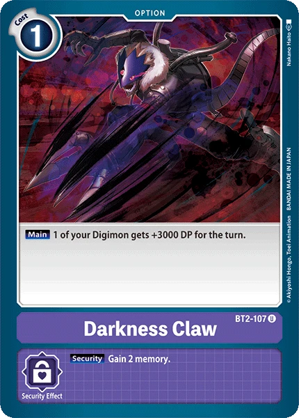 Digimon Kartenspiel Sammelkarte BT2-107 Darkness Claw
