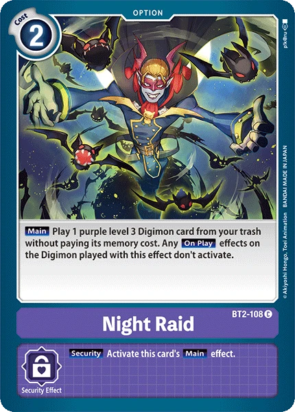 Digimon Kartenspiel Sammelkarte BT2-108 Night Raid
