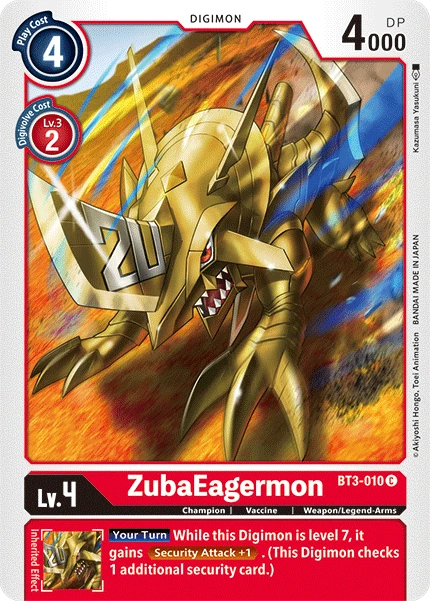 Digimon Kartenspiel Sammelkarte BT3-010 ZubaEagermon