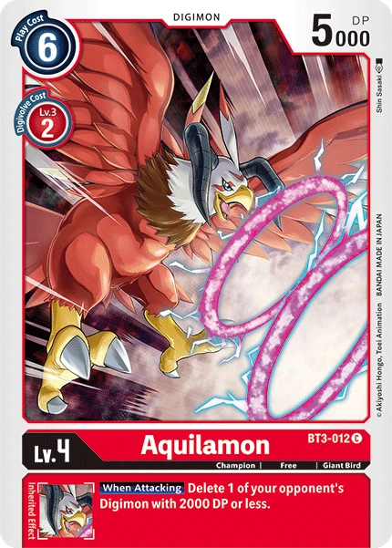 Digimon Kartenspiel Sammelkarte BT3-012 Aquilamon
