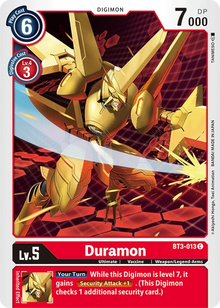 Digimon Kartenspiel Sammelkarte BT3-013 Duramon