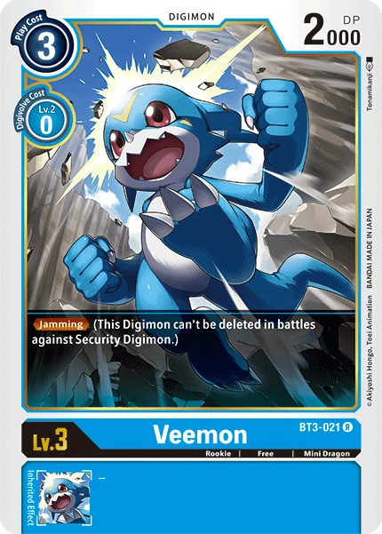 Digimon Kartenspiel Sammelkarte BT3-021 Veemon
