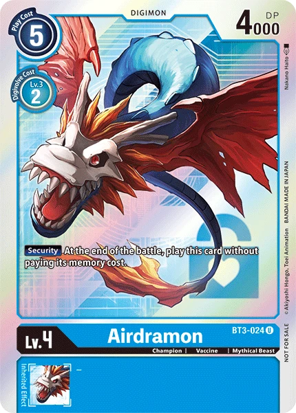 Digimon Kartenspiel Sammelkarte BT3-024 Airdramon alternatives Artwork 1