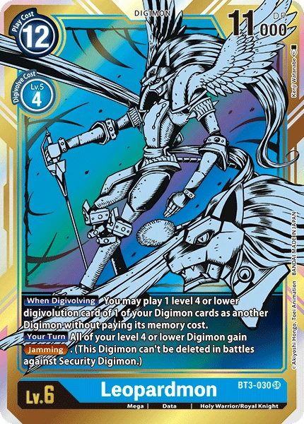 Digimon Kartenspiel Sammelkarte BT3-030 Leopardmon alternatives Artwork 1