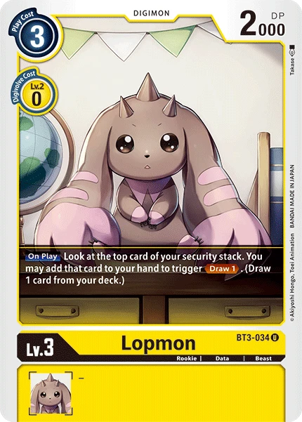 Digimon Kartenspiel Sammelkarte BT3-034 Lopmon