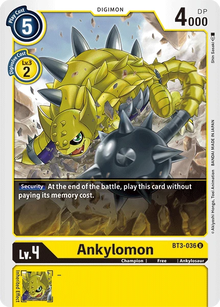 Digimon Kartenspiel Sammelkarte BT3-036 Ankylomon